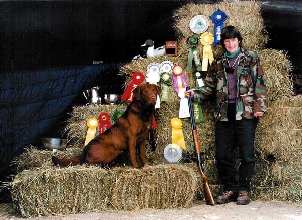 Wendy and Rudy with his awards
